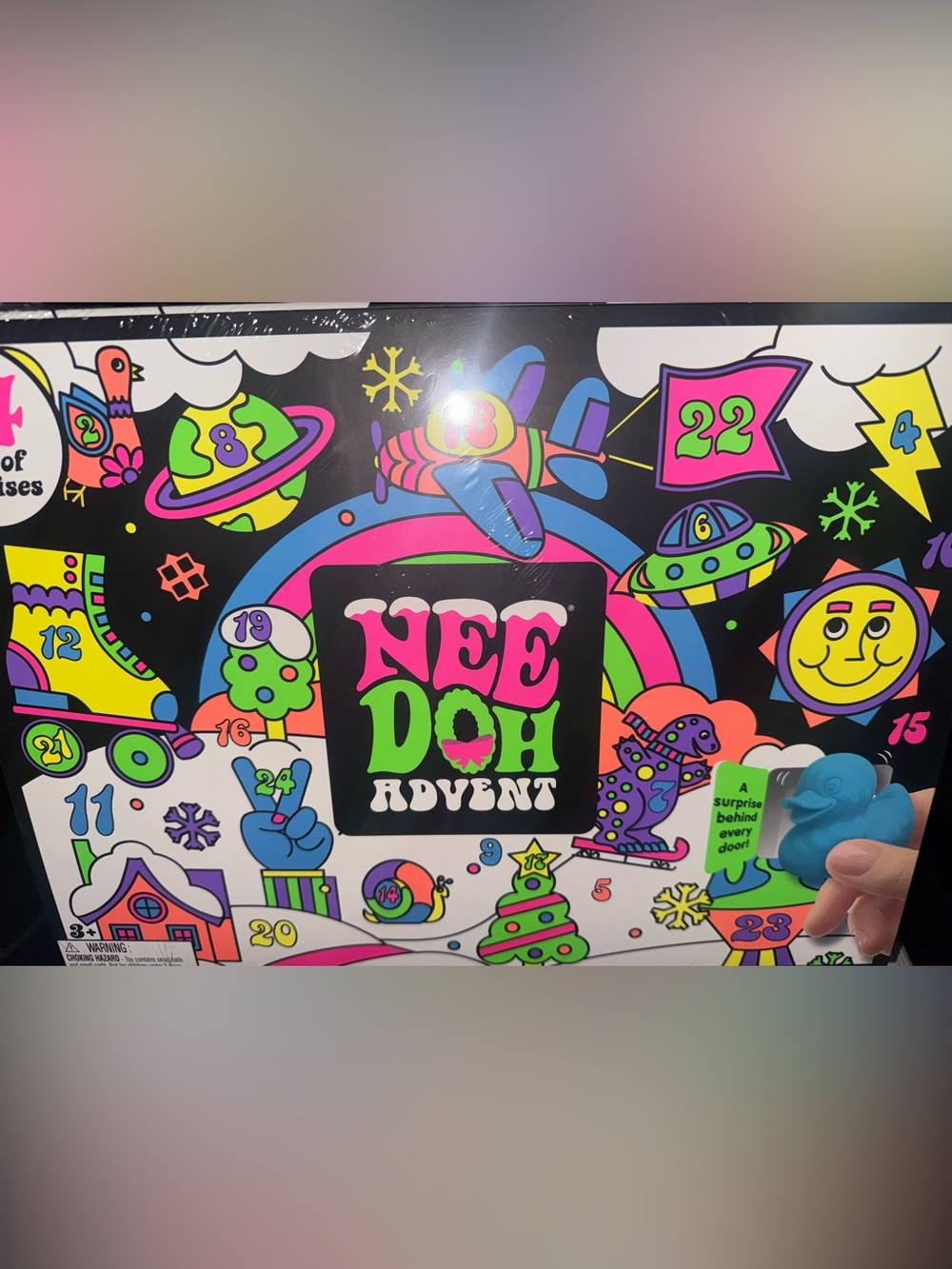 Advent Kids Puzzle & Game Calendar - Neon Multi